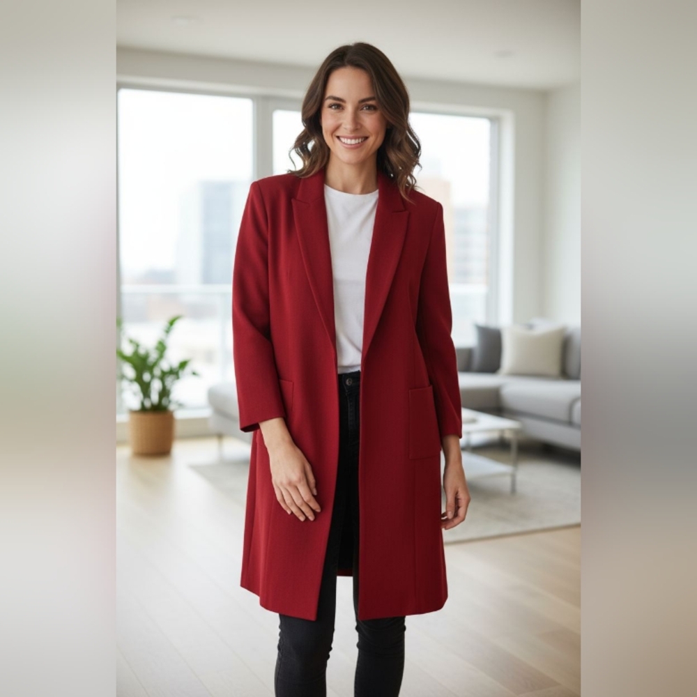 GARFIELD & MARKS Women's Red OVER BLAZER  SIZE 14